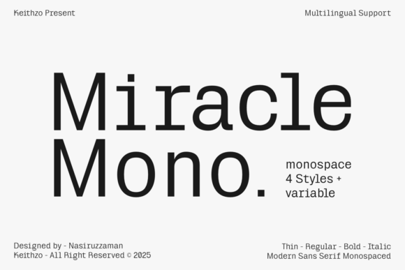 Miracle Mono – A Font for Makers
